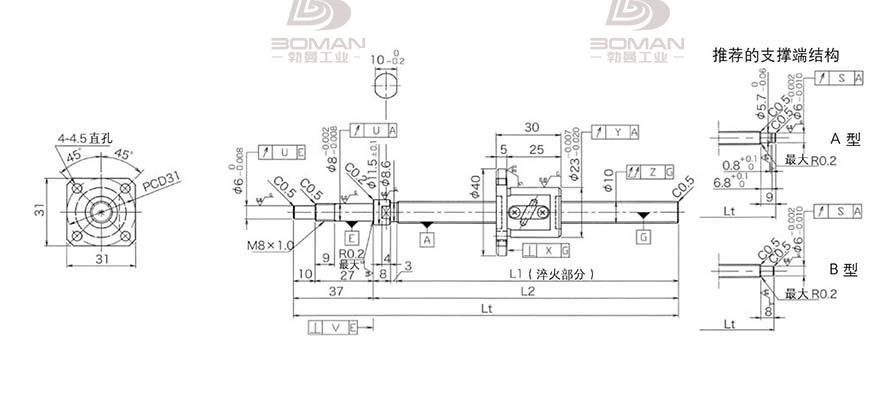 KURODA GP1002DS-EAFR-0320B-C3S 日本黑田丝杠和thk丝杠哪个贵